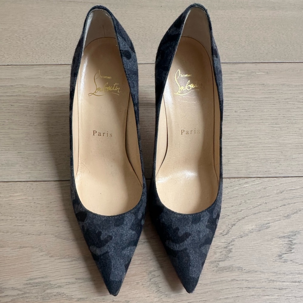 Christian Louboutin Gray Camouflage Heels